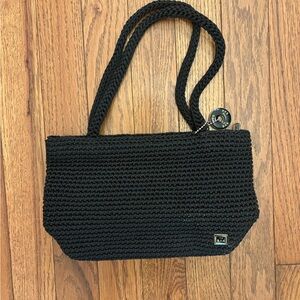 The Sak Crochet Black Knit Shoulder Bag Purse
